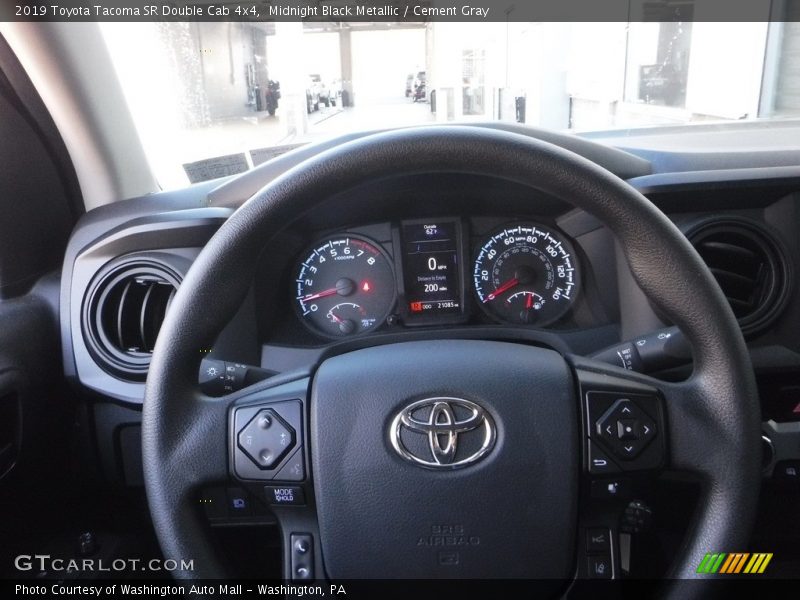Midnight Black Metallic / Cement Gray 2019 Toyota Tacoma SR Double Cab 4x4