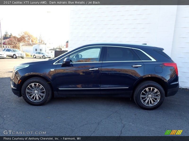 Dark Adriatic Blue Metallic / Jet Black 2017 Cadillac XT5 Luxury AWD