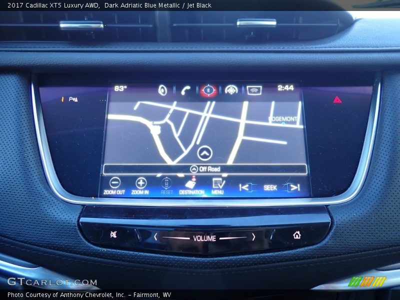 Dark Adriatic Blue Metallic / Jet Black 2017 Cadillac XT5 Luxury AWD