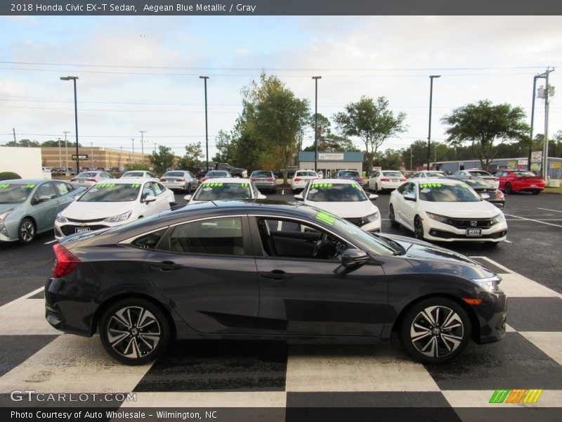 Aegean Blue Metallic / Gray 2018 Honda Civic EX-T Sedan