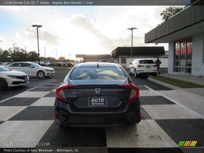 Aegean Blue Metallic / Gray 2018 Honda Civic EX-T Sedan