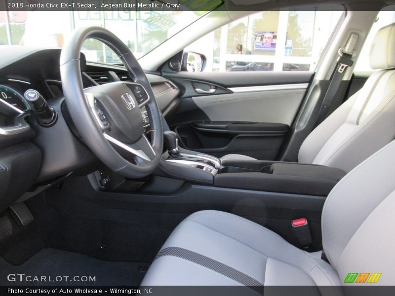 Aegean Blue Metallic / Gray 2018 Honda Civic EX-T Sedan