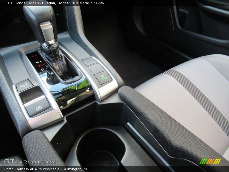 Aegean Blue Metallic / Gray 2018 Honda Civic EX-T Sedan