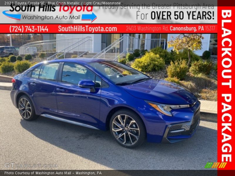 Blue Crush Metallic / Light Gray/Moonstone 2021 Toyota Corolla SE