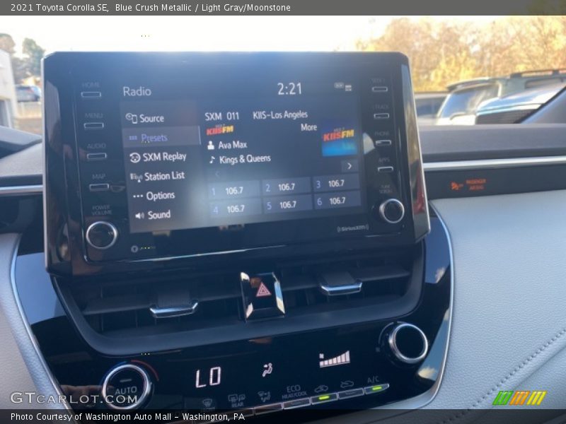 Blue Crush Metallic / Light Gray/Moonstone 2021 Toyota Corolla SE