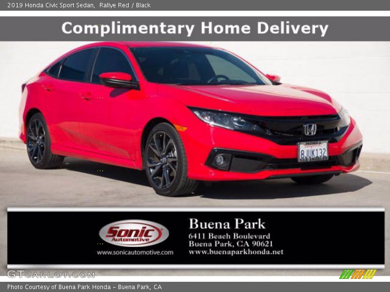 Rallye Red / Black 2019 Honda Civic Sport Sedan