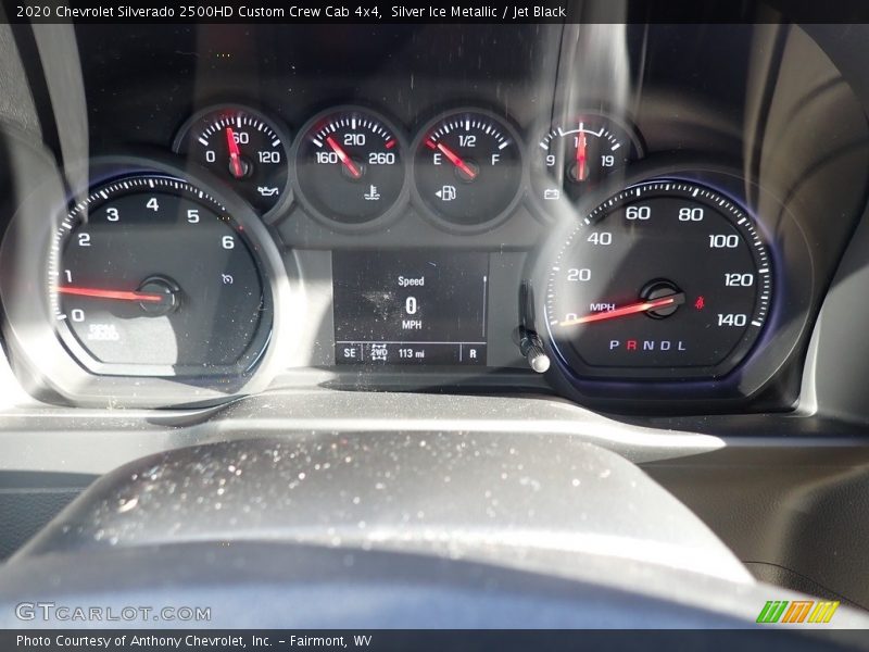 Silver Ice Metallic / Jet Black 2020 Chevrolet Silverado 2500HD Custom Crew Cab 4x4