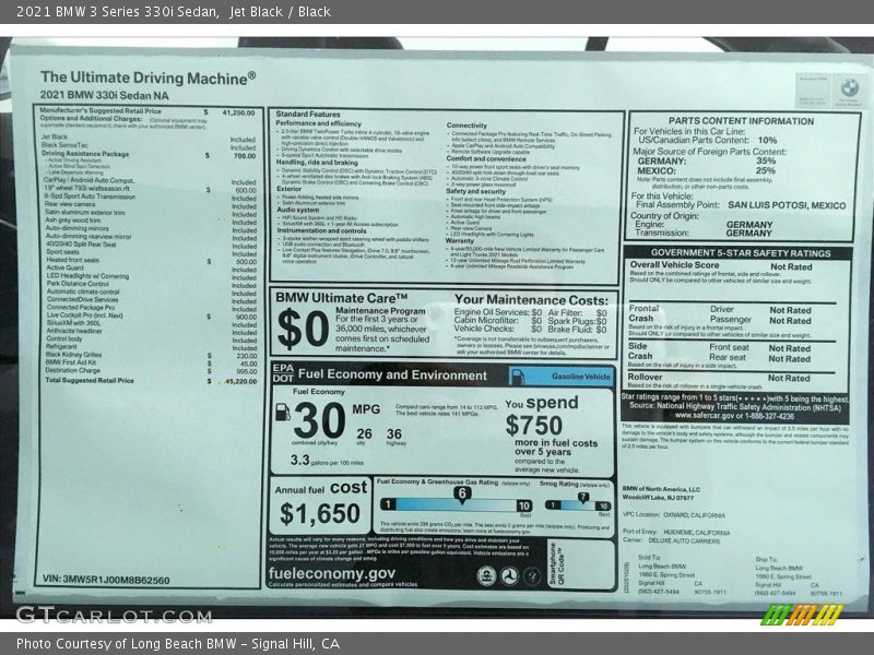 Jet Black / Black 2021 BMW 3 Series 330i Sedan