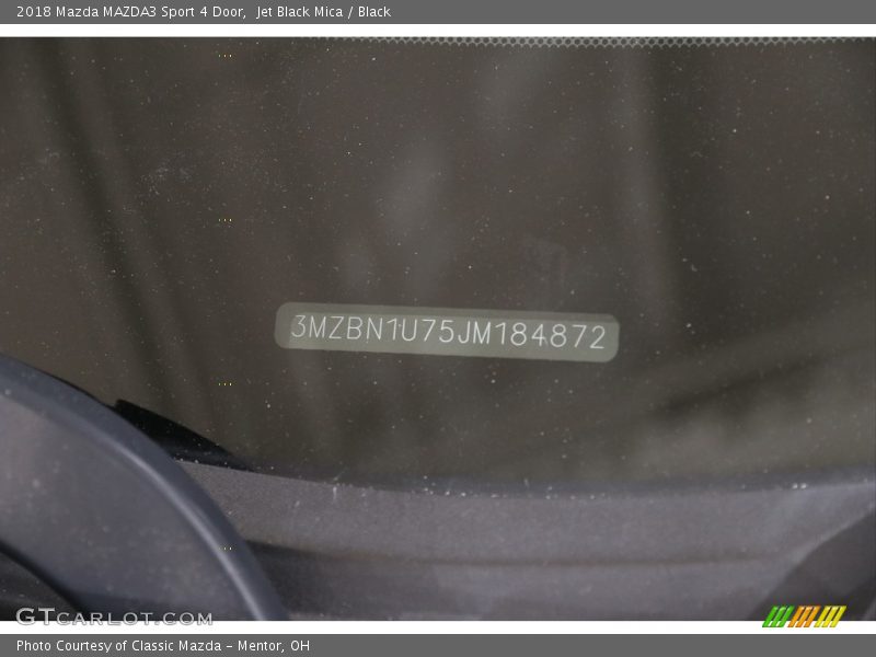 Jet Black Mica / Black 2018 Mazda MAZDA3 Sport 4 Door
