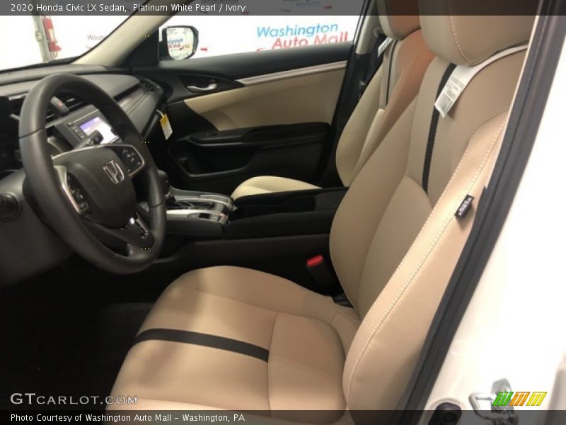 Platinum White Pearl / Ivory 2020 Honda Civic LX Sedan
