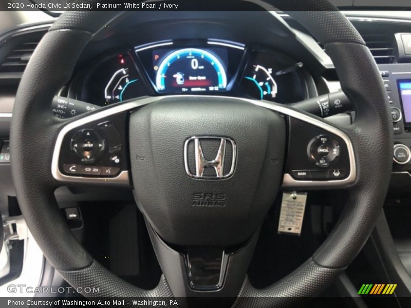 Platinum White Pearl / Ivory 2020 Honda Civic LX Sedan