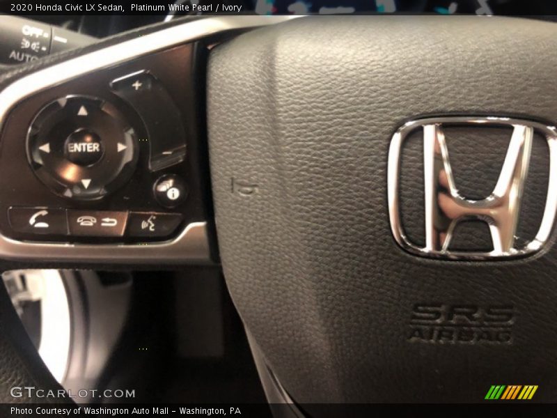 Platinum White Pearl / Ivory 2020 Honda Civic LX Sedan