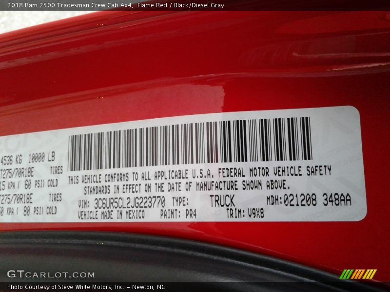 Flame Red / Black/Diesel Gray 2018 Ram 2500 Tradesman Crew Cab 4x4