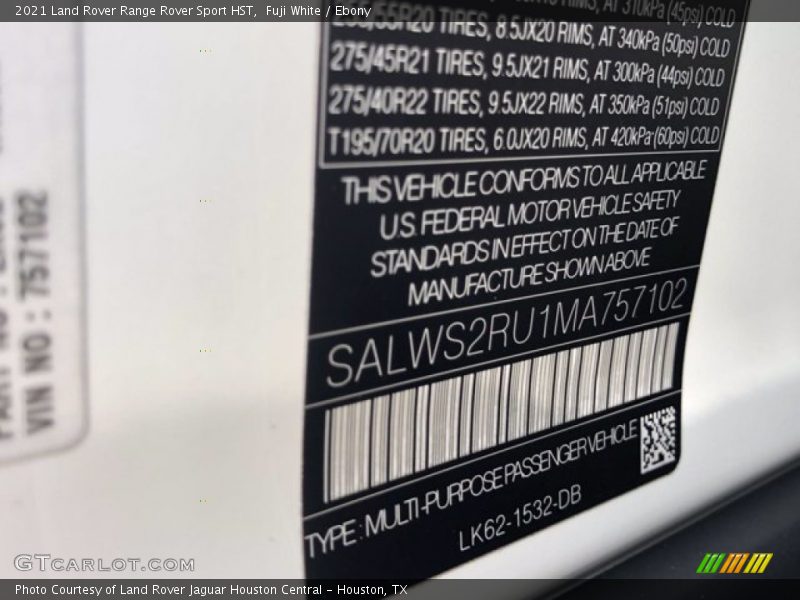 Fuji White / Ebony 2021 Land Rover Range Rover Sport HST