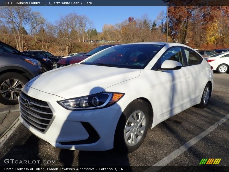 Quartz White Pearl / Black 2018 Hyundai Elantra SE