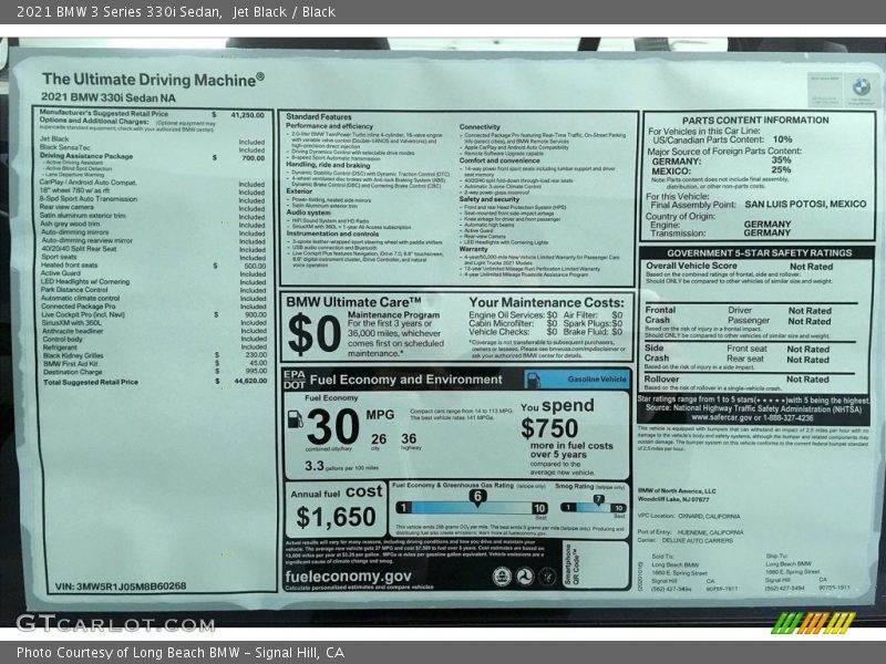 Jet Black / Black 2021 BMW 3 Series 330i Sedan