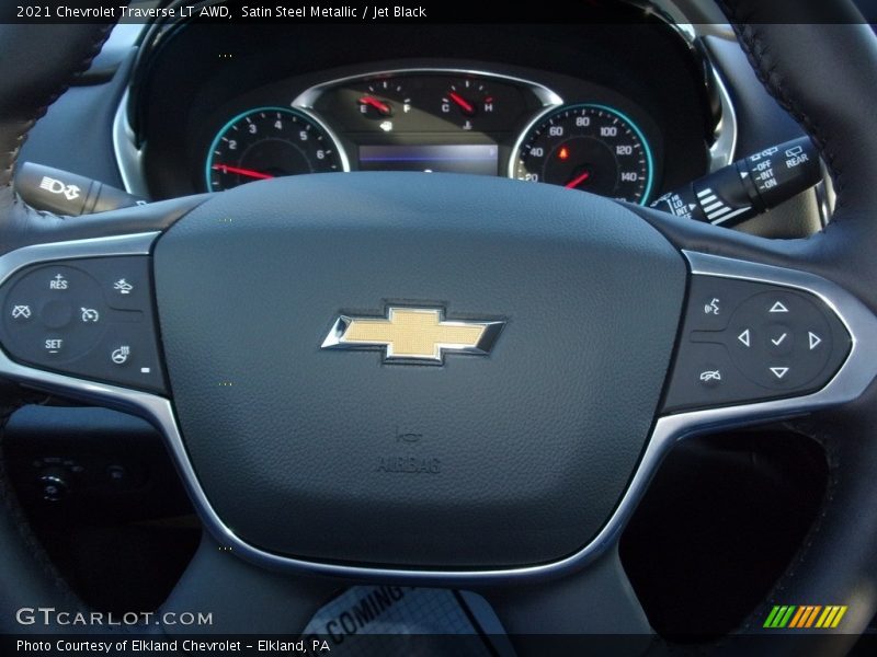 Satin Steel Metallic / Jet Black 2021 Chevrolet Traverse LT AWD