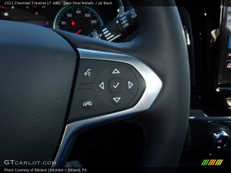 Satin Steel Metallic / Jet Black 2021 Chevrolet Traverse LT AWD
