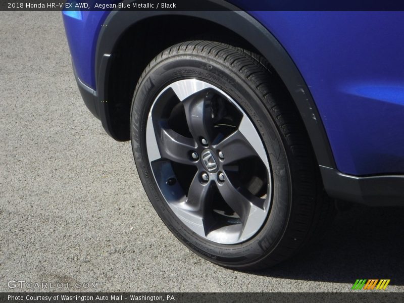 Aegean Blue Metallic / Black 2018 Honda HR-V EX AWD