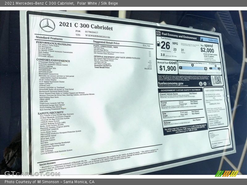 Polar White / Silk Beige 2021 Mercedes-Benz C 300 Cabriolet