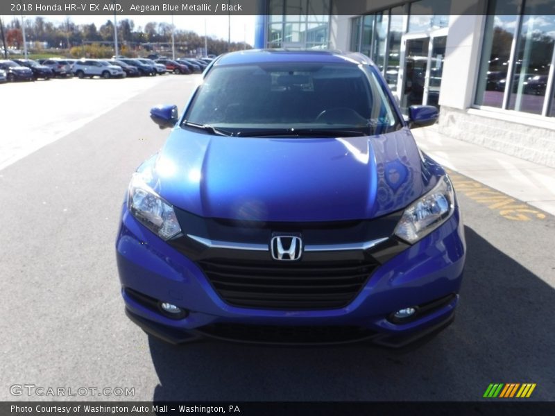 Aegean Blue Metallic / Black 2018 Honda HR-V EX AWD