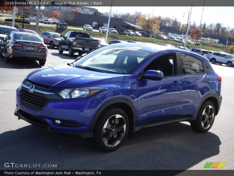 Aegean Blue Metallic / Black 2018 Honda HR-V EX AWD