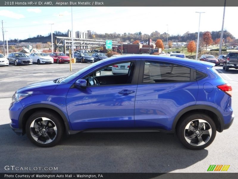 Aegean Blue Metallic / Black 2018 Honda HR-V EX AWD