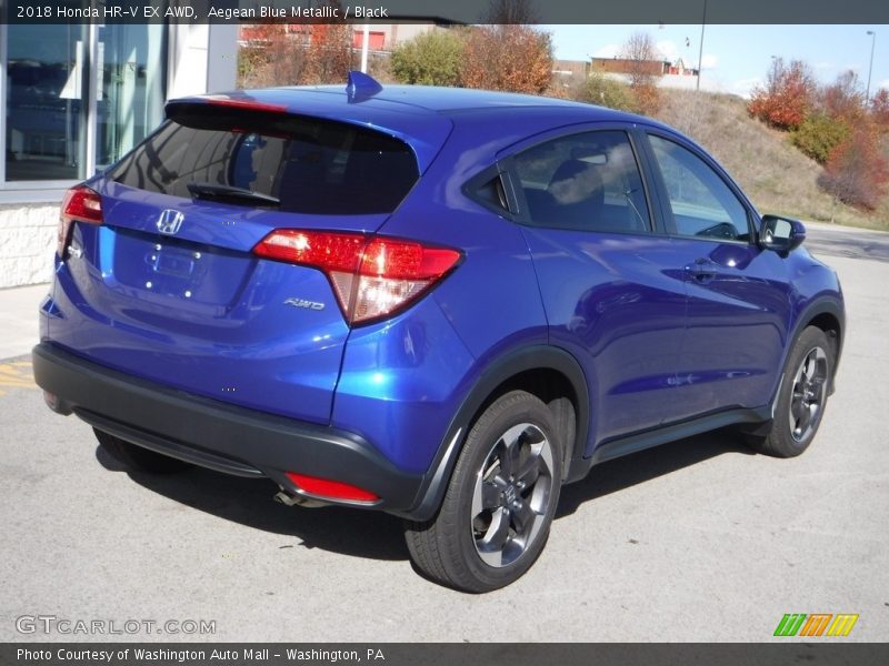 Aegean Blue Metallic / Black 2018 Honda HR-V EX AWD