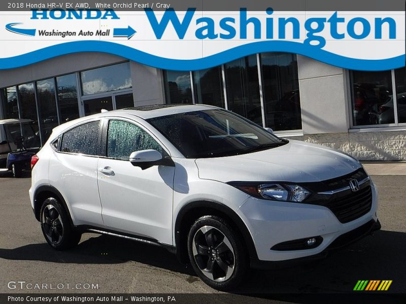 White Orchid Pearl / Gray 2018 Honda HR-V EX AWD