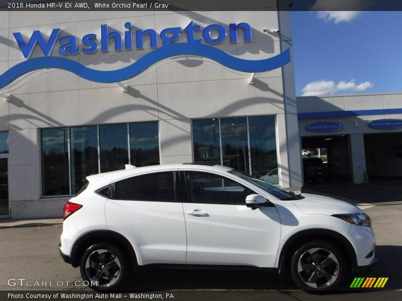 White Orchid Pearl / Gray 2018 Honda HR-V EX AWD