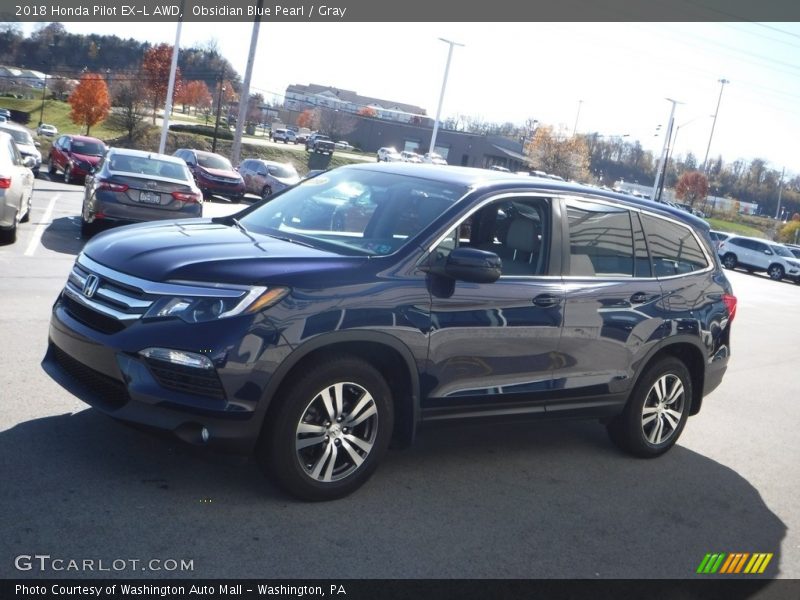 Obsidian Blue Pearl / Gray 2018 Honda Pilot EX-L AWD