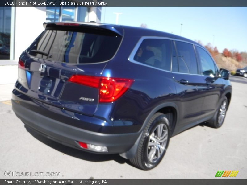 Obsidian Blue Pearl / Gray 2018 Honda Pilot EX-L AWD