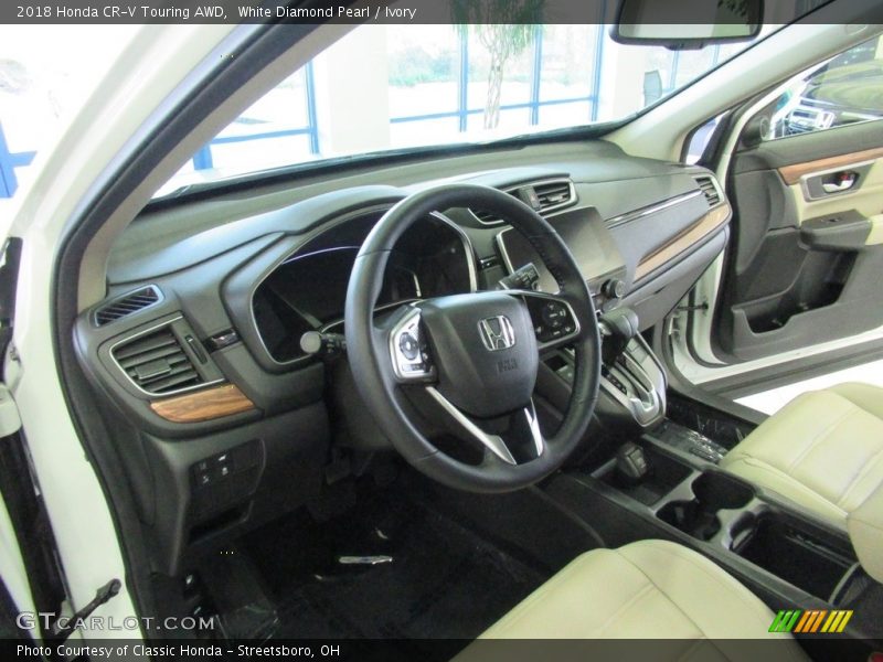 White Diamond Pearl / Ivory 2018 Honda CR-V Touring AWD