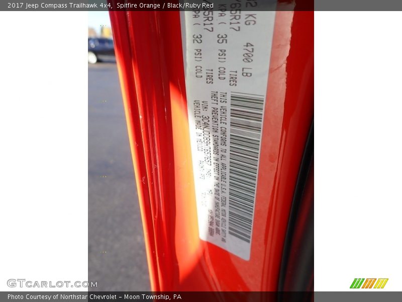 Spitfire Orange / Black/Ruby Red 2017 Jeep Compass Trailhawk 4x4