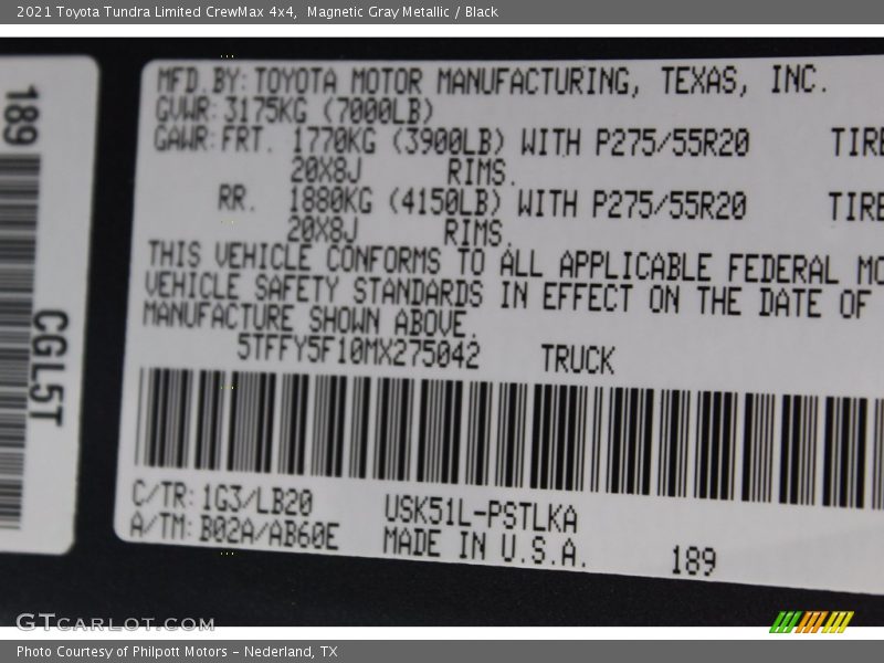 Magnetic Gray Metallic / Black 2021 Toyota Tundra Limited CrewMax 4x4