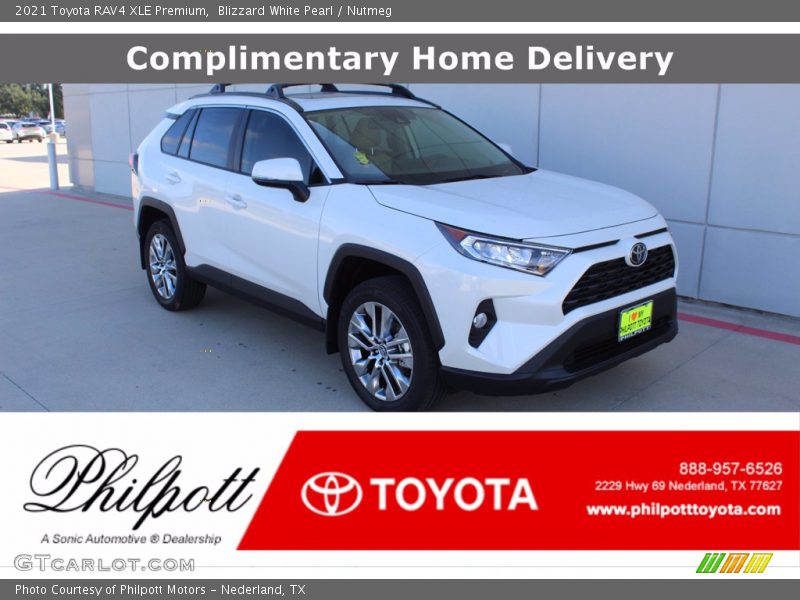 Blizzard White Pearl / Nutmeg 2021 Toyota RAV4 XLE Premium