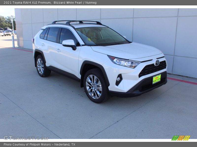 Blizzard White Pearl / Nutmeg 2021 Toyota RAV4 XLE Premium