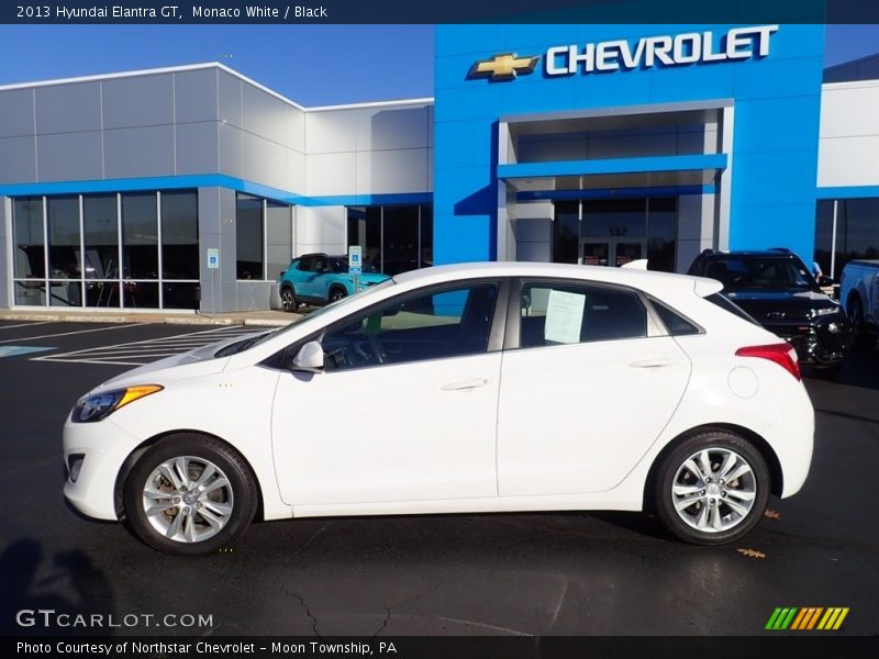 Monaco White / Black 2013 Hyundai Elantra GT