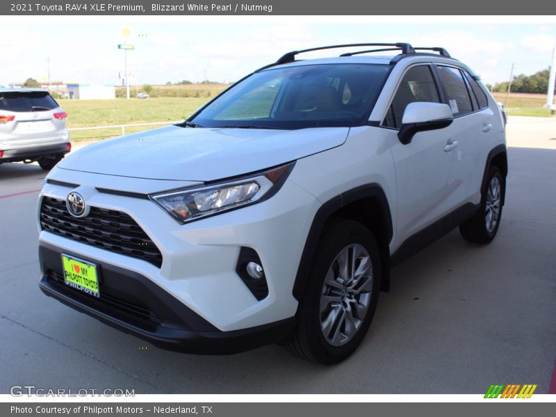 Blizzard White Pearl / Nutmeg 2021 Toyota RAV4 XLE Premium