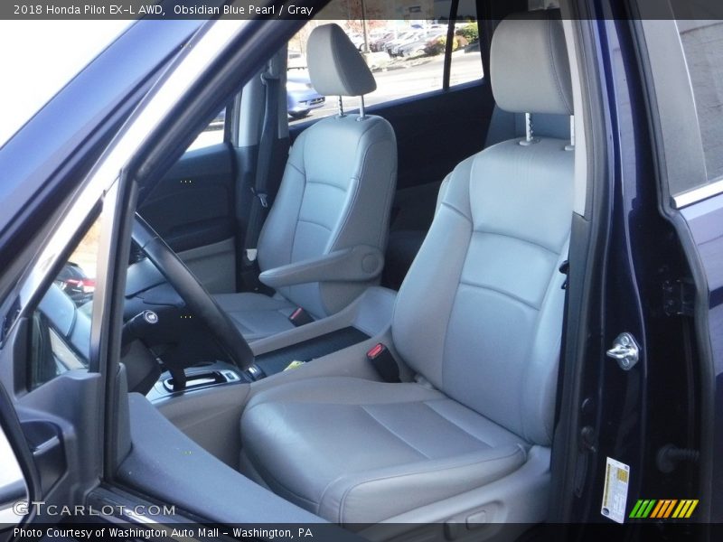 Obsidian Blue Pearl / Gray 2018 Honda Pilot EX-L AWD