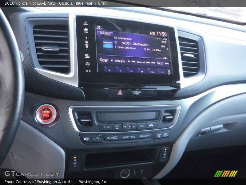 Obsidian Blue Pearl / Gray 2018 Honda Pilot EX-L AWD