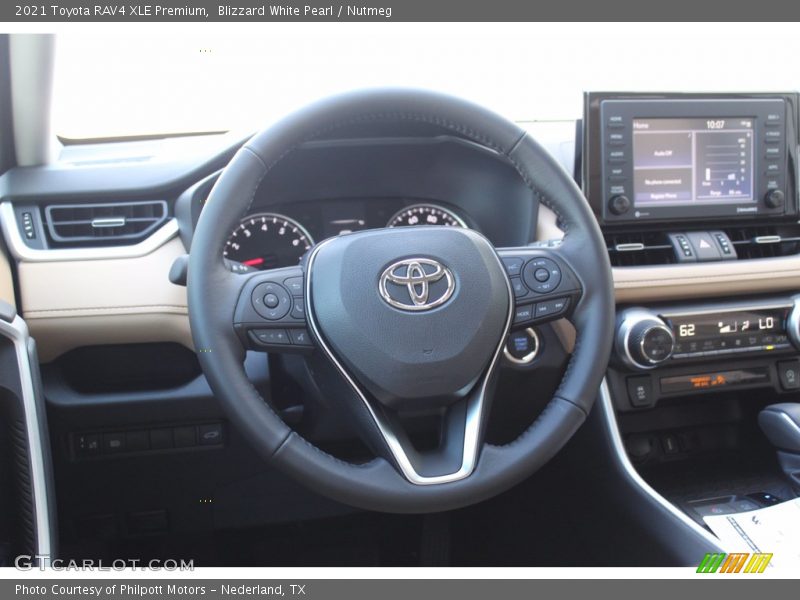Blizzard White Pearl / Nutmeg 2021 Toyota RAV4 XLE Premium