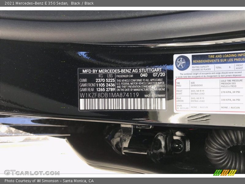 Black / Black 2021 Mercedes-Benz E 350 Sedan