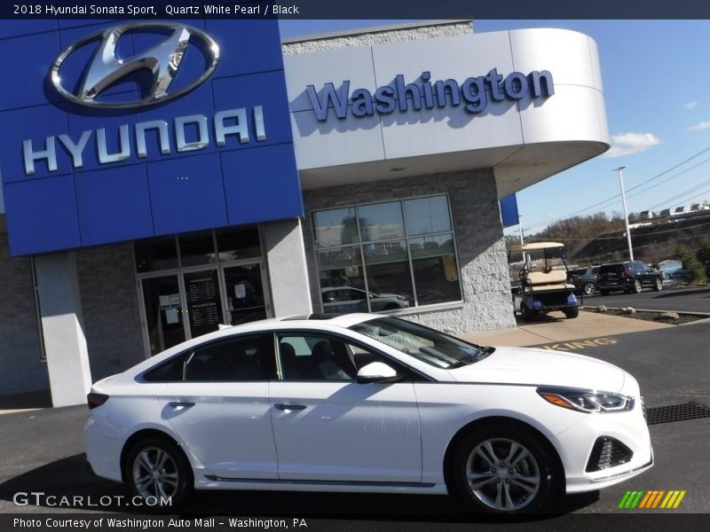 Quartz White Pearl / Black 2018 Hyundai Sonata Sport