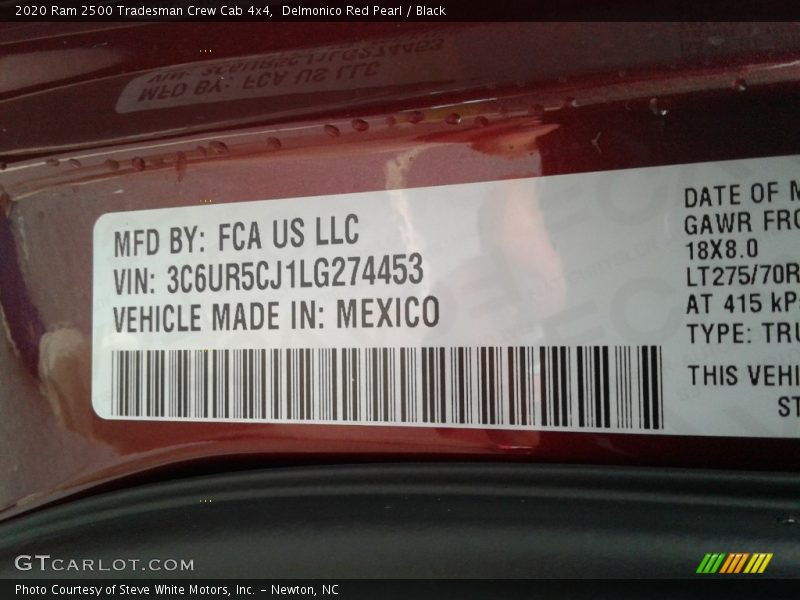 Delmonico Red Pearl / Black 2020 Ram 2500 Tradesman Crew Cab 4x4