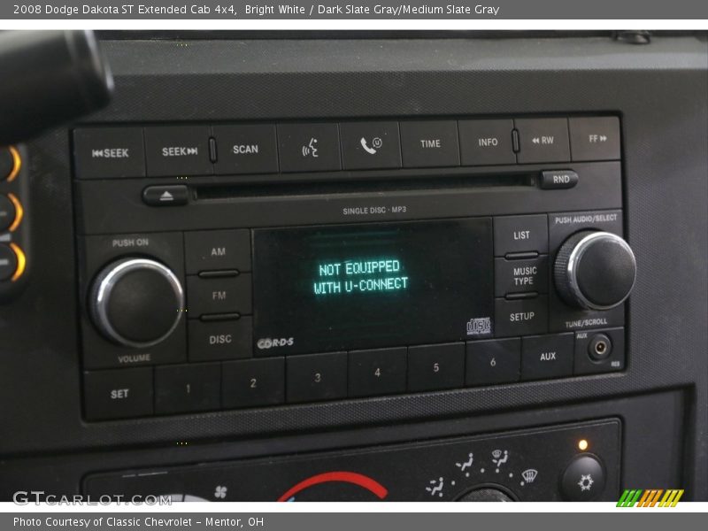 Controls of 2008 Dakota ST Extended Cab 4x4