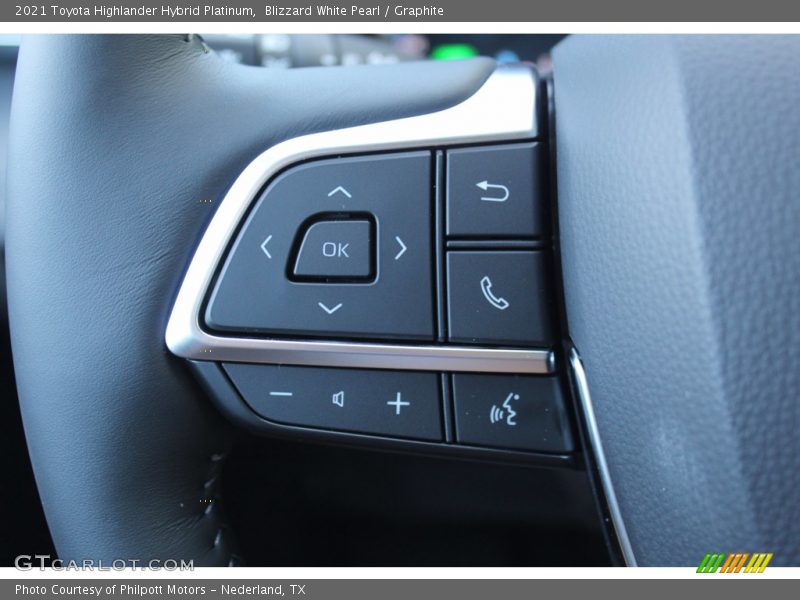 Blizzard White Pearl / Graphite 2021 Toyota Highlander Hybrid Platinum