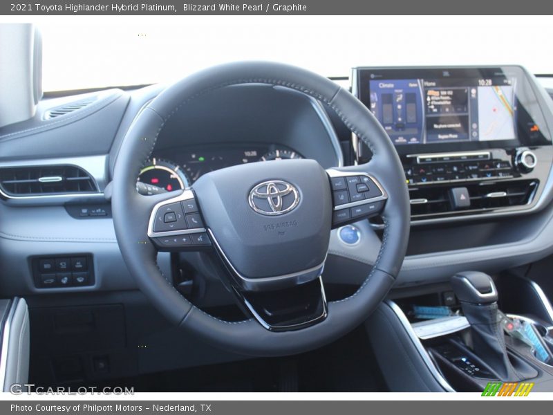 Blizzard White Pearl / Graphite 2021 Toyota Highlander Hybrid Platinum