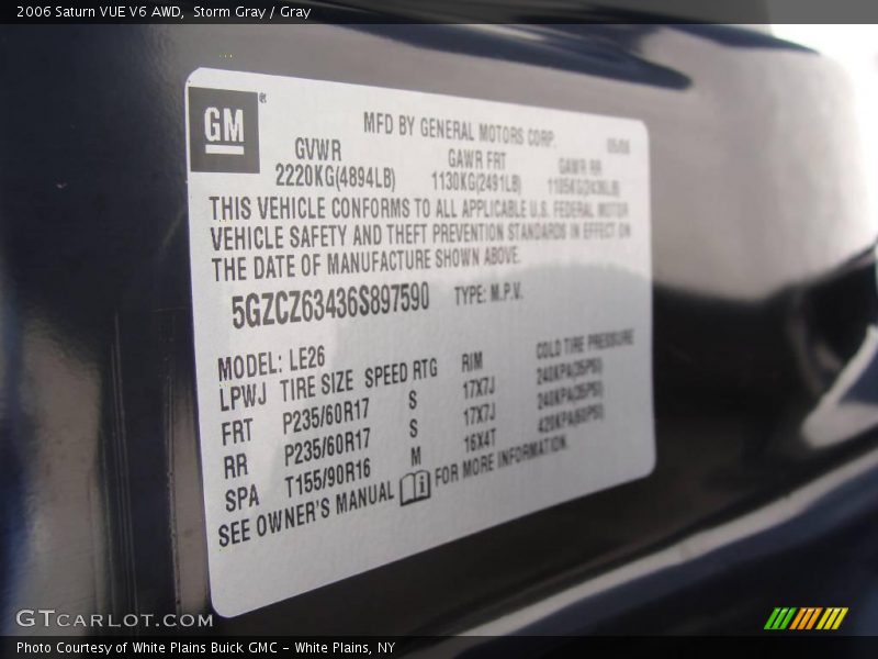 Storm Gray / Gray 2006 Saturn VUE V6 AWD