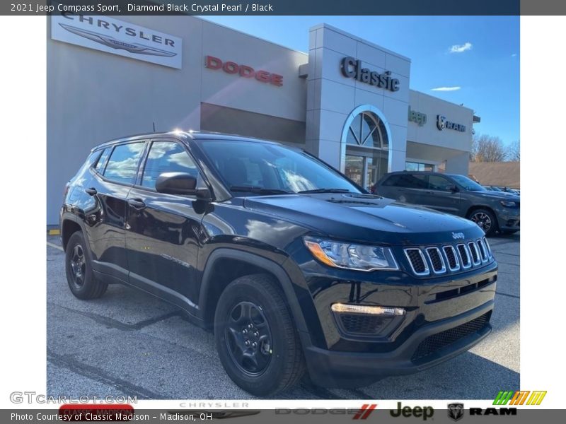 Diamond Black Crystal Pearl / Black 2021 Jeep Compass Sport